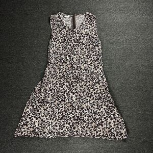 Wooden Ships of Hoboken Brown Floral Print A-line Dress Sz Large Y2K 90s Coastal